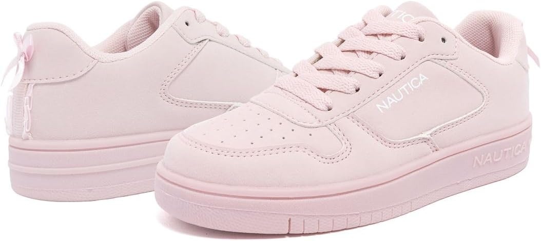 image:imageNautica Girls Sneakers Stylish LowTop Tennis Shoes with Cushioned Insole for Everyday Wear Toddler Little Kids and Big Kids LaceUpBungeeBlushbow