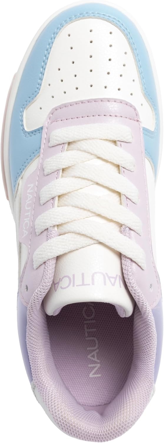 image:imageNautica Girls Sneakers Stylish LowTop Tennis Shoes with Cushioned Insole for Everyday Wear Toddler Little Kids and Big Kids LaceUpBungeeCream Bluegienae