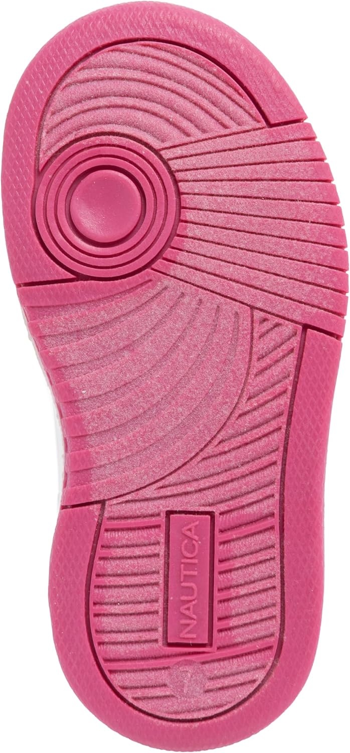 image:imageNautica Girls Sneakers Stylish LowTop Tennis Shoes with Cushioned Insole for Everyday Wear Toddler Little Kids and Big Kids LaceUpBungeeDark Pink White