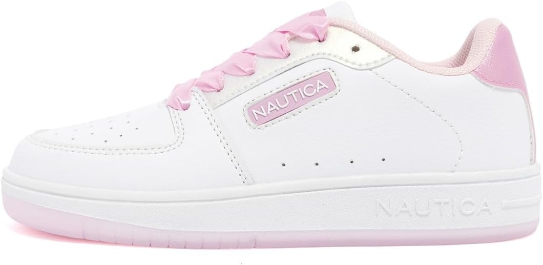 image:imageNautica Girls Sneakers Stylish LowTop Tennis Shoes with Cushioned Insole for Everyday Wear Toddler Little Kids and Big Kids LaceUpBungeePearl Pinksonsona