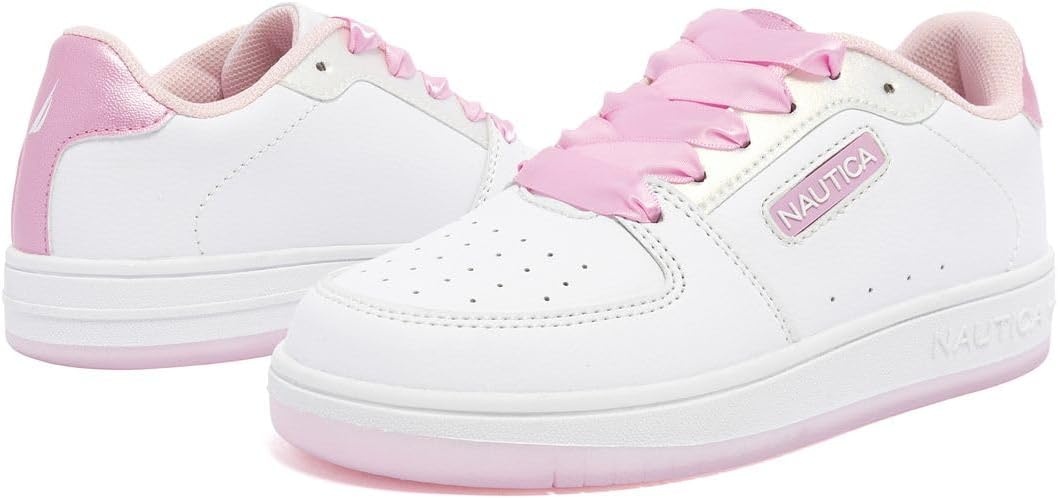 image:imageNautica Girls Sneakers Stylish LowTop Tennis Shoes with Cushioned Insole for Everyday Wear Toddler Little Kids and Big Kids LaceUpBungeePearl Pinksonsona
