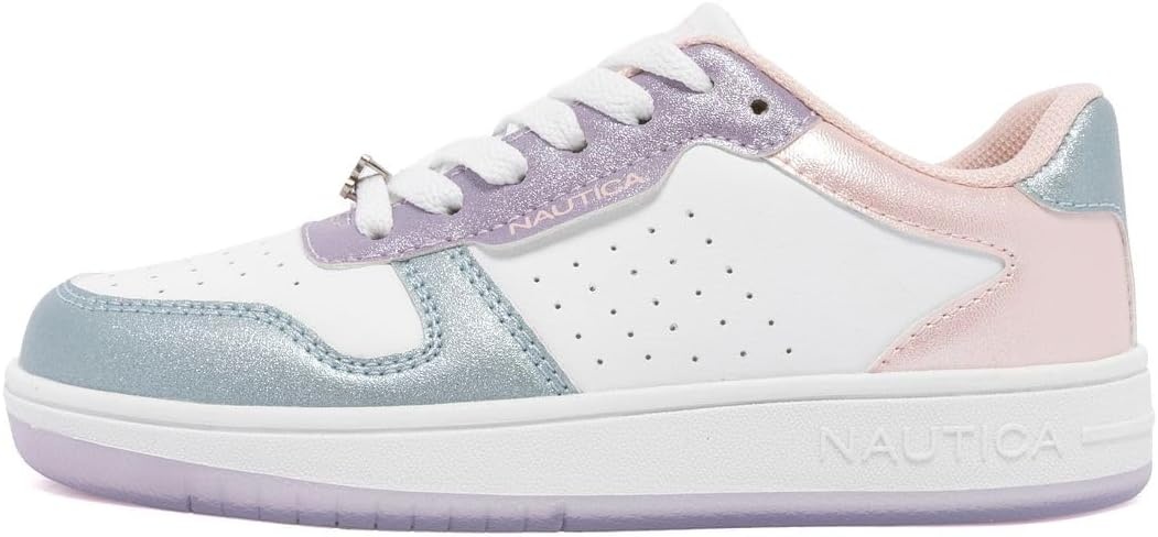 image:imageNautica Girls Sneakers Stylish LowTop Tennis Shoes with Cushioned Insole for Everyday Wear Toddler Little Kids and Big Kids LaceUpBungeePink Blue Lilacstafford