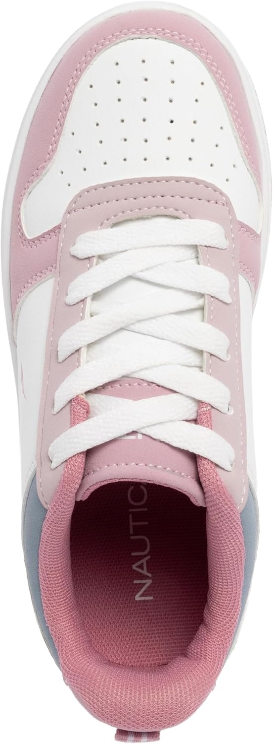image:imageNautica Girls Sneakers Stylish LowTop Tennis Shoes with Cushioned Insole for Everyday Wear Toddler Little Kids and Big Kids LaceUpBungeePink Blue Purple