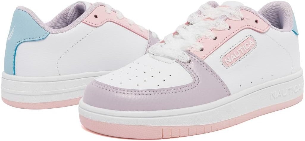 image:imageNautica Girls Sneakers Stylish LowTop Tennis Shoes with Cushioned Insole for Everyday Wear Toddler Little Kids and Big Kids LaceUpBungeePink Lilacsonsona
