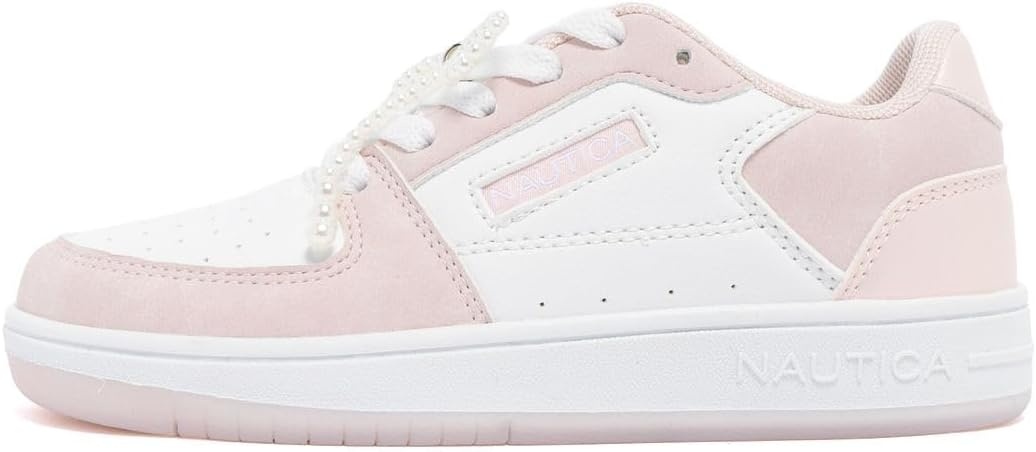 image:imageNautica Girls Sneakers Stylish LowTop Tennis Shoes with Cushioned Insole for Everyday Wear Toddler Little Kids and Big Kids LaceUpBungeePink Pearl