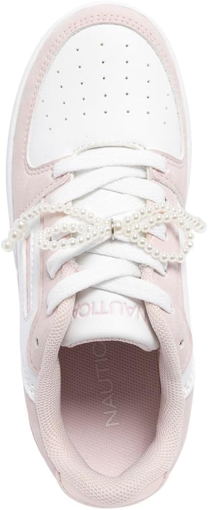 image:imageNautica Girls Sneakers Stylish LowTop Tennis Shoes with Cushioned Insole for Everyday Wear Toddler Little Kids and Big Kids LaceUpBungeePink Pearl