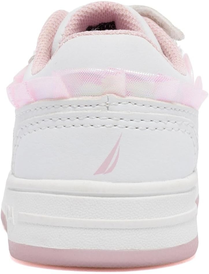 image:imageNautica Girls Sneakers Stylish LowTop Tennis Shoes with Cushioned Insole for Everyday Wear Toddler Little Kids and Big Kids LaceUpBungeePink White X Milra
