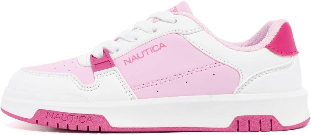 image:imageNautica Girls Sneakers Stylish LowTop Tennis Shoes with Cushioned Insole for Everyday Wear Toddler Little Kids and Big Kids LaceUpBungeePink Whitegavie