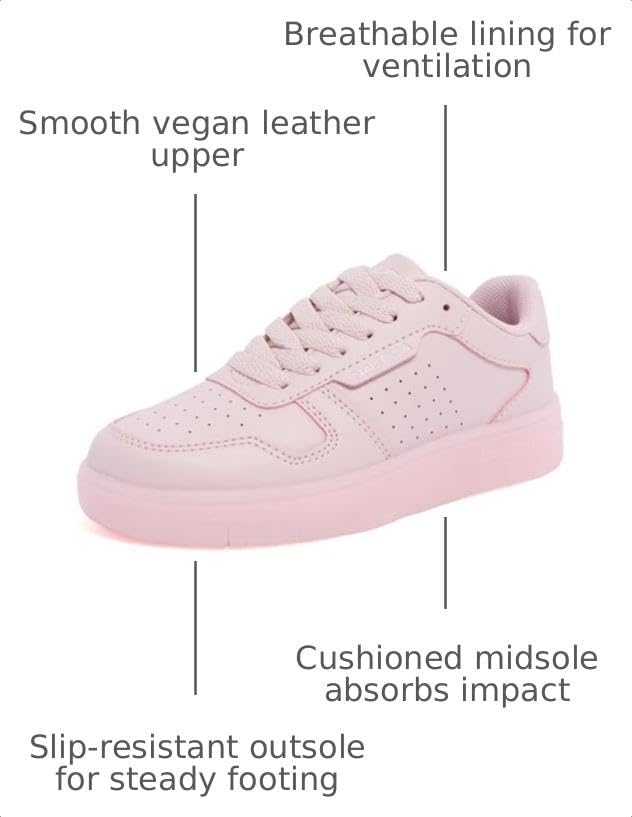 image:imageNautica Girls Sneakers Stylish LowTop Tennis Shoes with Cushioned Insole for Everyday Wear Toddler Little Kids and Big Kids LaceUpBungeePinkstafford