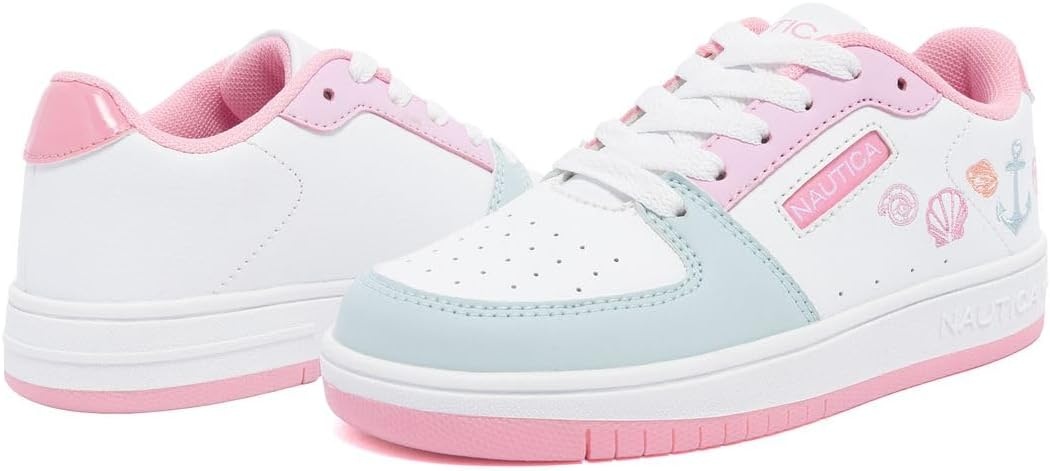 image:imageNautica Girls Sneakers Stylish LowTop Tennis Shoes with Cushioned Insole for Everyday Wear Toddler Little Kids and Big Kids LaceUpBungeeSoft Coastal