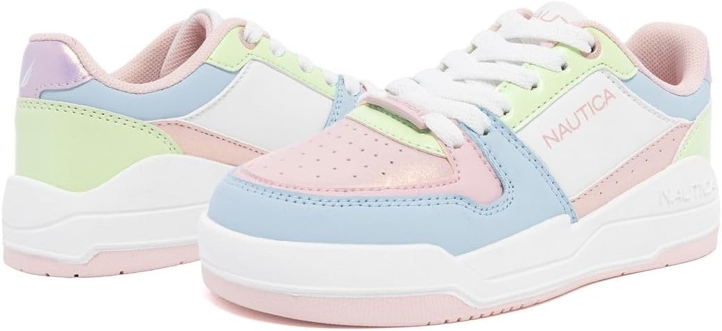 image:imageNautica Girls Sneakers Stylish LowTop Tennis Shoes with Cushioned Insole for Everyday Wear Toddler Little Kids and Big Kids LaceUpBungeeSoft Pastelharrold