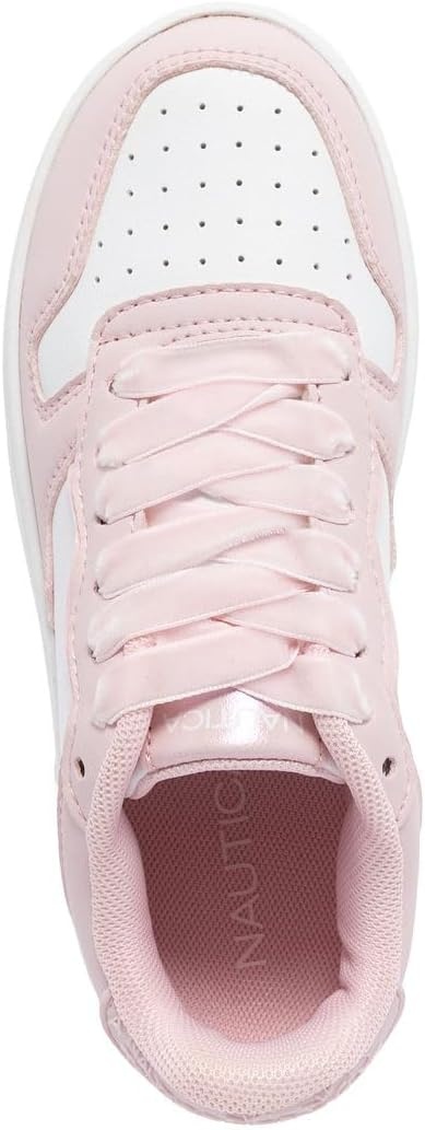 image:imageNautica Girls Sneakers Stylish LowTop Tennis Shoes with Cushioned Insole for Everyday Wear Toddler Little Kids and Big Kids LaceUpBungeeWhite Blushalmina