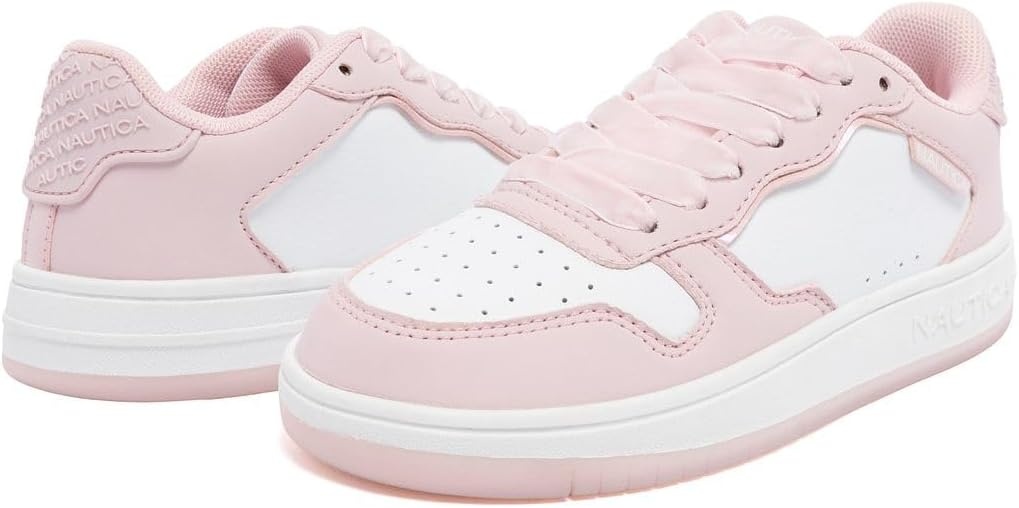 image:imageNautica Girls Sneakers Stylish LowTop Tennis Shoes with Cushioned Insole for Everyday Wear Toddler Little Kids and Big Kids LaceUpBungeeWhite Blushalmina