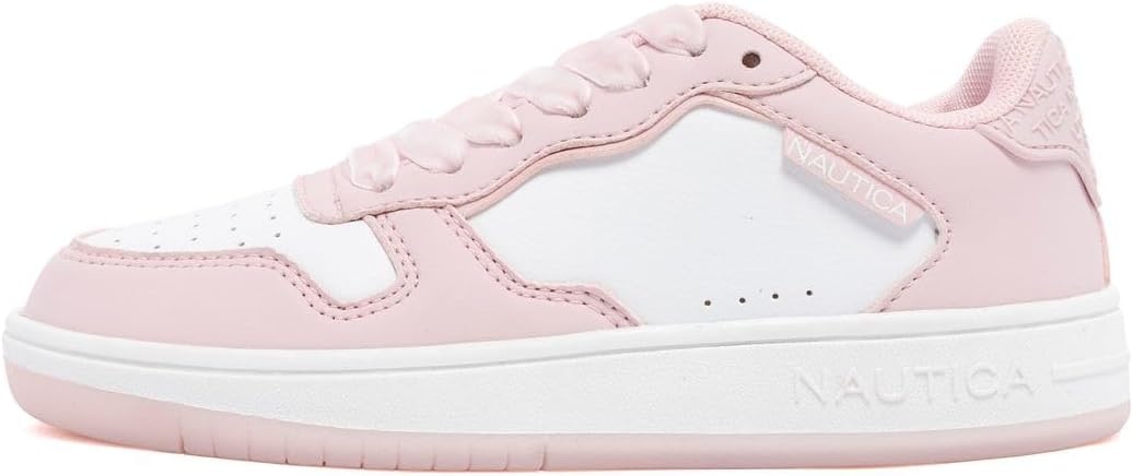 image:imageNautica Girls Sneakers Stylish LowTop Tennis Shoes with Cushioned Insole for Everyday Wear Toddler Little Kids and Big Kids LaceUpBungeeWhite Blushalmina