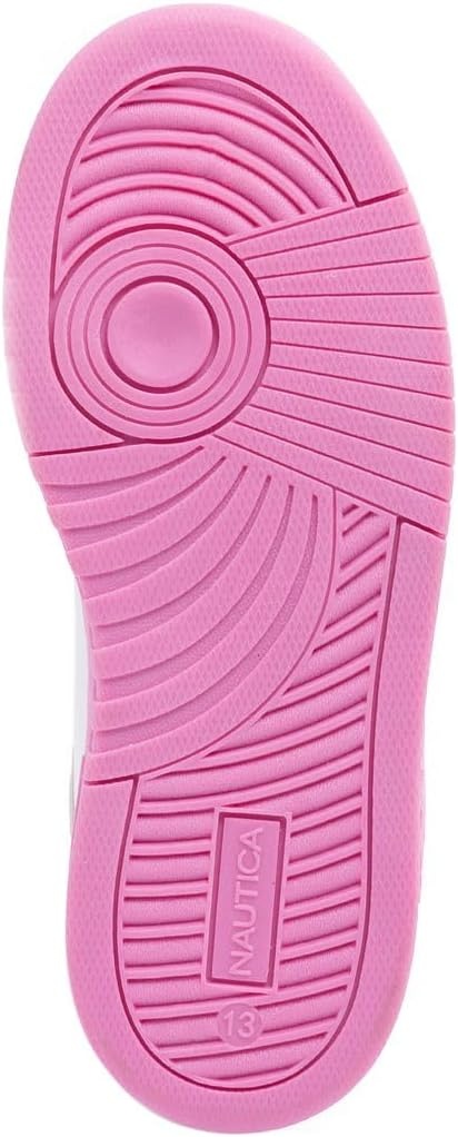 image:imageNautica Girls Sneakers Stylish LowTop Tennis Shoes with Cushioned Insole for Everyday Wear Toddler Little Kids and Big Kids LaceUpBungeeWhite Fuchsiaalmina