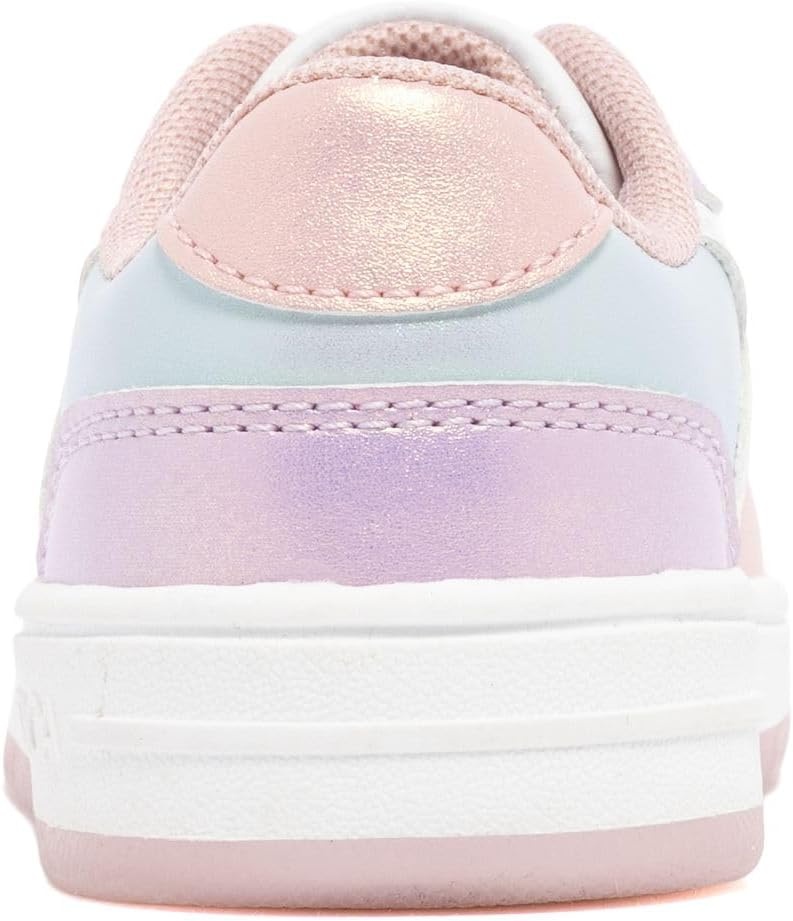 image:imageNautica Girls Sneakers Stylish LowTop Tennis Shoes with Cushioned Insole for Everyday Wear Toddler Little Kids and Big Kids LaceUpBungeeWhite Multi Shimmer