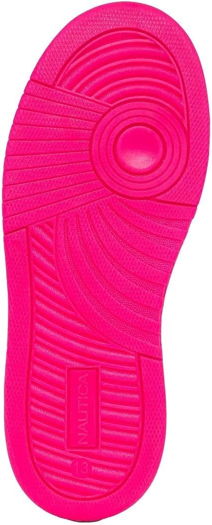 image:imageNautica Girls Sneakers Stylish LowTop Tennis Shoes with Cushioned Insole for Everyday Wear Toddler Little Kids and Big Kids LaceUpBungeeWhite Neon Pink