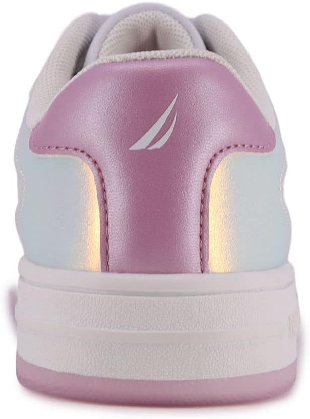 image:imageNautica Girls Sneakers Stylish LowTop Tennis Shoes with Cushioned Insole for Everyday Wear Toddler Little Kids and Big Kids LaceUpBungeeWhite Pearlized Stafford