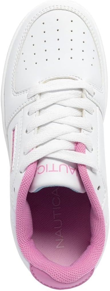 image:imageNautica Girls Sneakers Stylish LowTop Tennis Shoes with Cushioned Insole for Everyday Wear Toddler Little Kids and Big Kids LaceUpBungeeWhite Pink Bluemonsanta