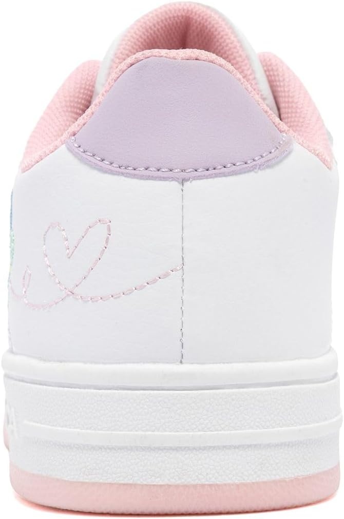 image:imageNautica Girls Sneakers Stylish LowTop Tennis Shoes with Cushioned Insole for Everyday Wear Toddler Little Kids and Big Kids LaceUpBungeeWhite Pink Butterfly