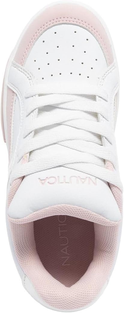 image:imageNautica Girls Sneakers Stylish LowTop Tennis Shoes with Cushioned Insole for Everyday Wear Toddler Little Kids and Big Kids LaceUpBungeeWhite Pinkgillespie