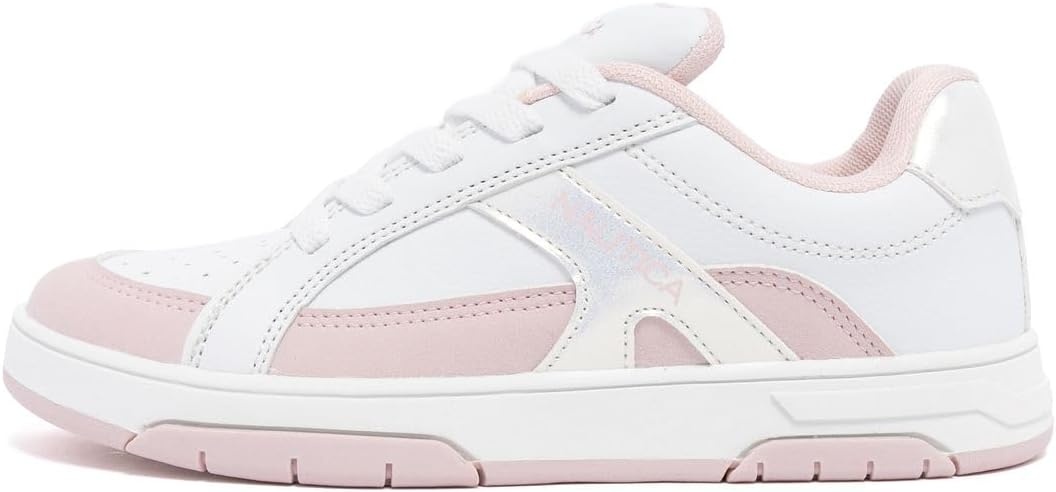 image:imageNautica Girls Sneakers Stylish LowTop Tennis Shoes with Cushioned Insole for Everyday Wear Toddler Little Kids and Big Kids LaceUpBungeeWhite Pinkgillespie