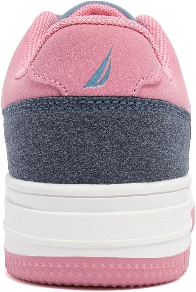 image:imageNautica Girls Sneakers Stylish LowTop Tennis Shoes with Cushioned Insole for Everyday Wear Toddler Little Kids and Big Kids LaceUpBungeeWhite Pinkisland