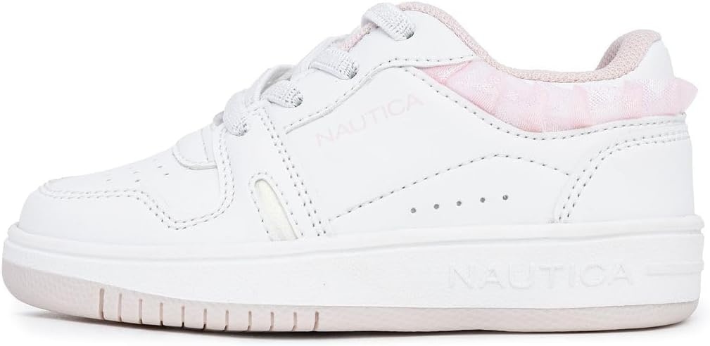 image:imageNautica Girls Sneakers Stylish LowTop Tennis Shoes with Cushioned Insole for Everyday Wear Toddler Little Kids and Big Kids LaceUpBungeeWhite Pinkmilra