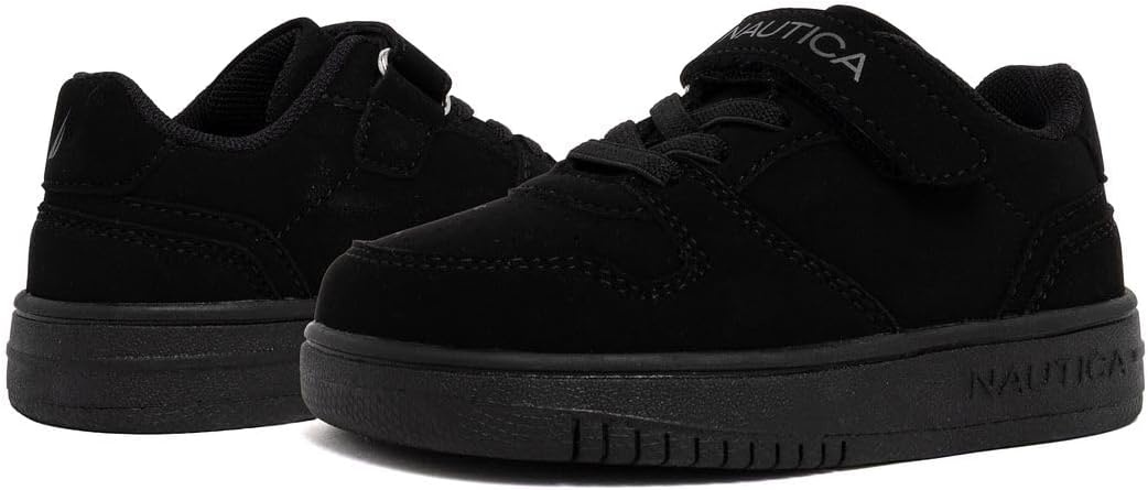 image:imageNautica Kids Adjustable Strap Shoes Comfortable Casual Sneakers for Boys and Girls Toddlers amp Little KidsBlack Mono Seli