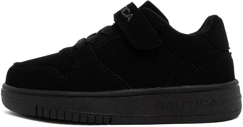 image:imageNautica Kids Adjustable Strap Shoes Comfortable Casual Sneakers for Boys and Girls Toddlers amp Little KidsBlack Mono Seli