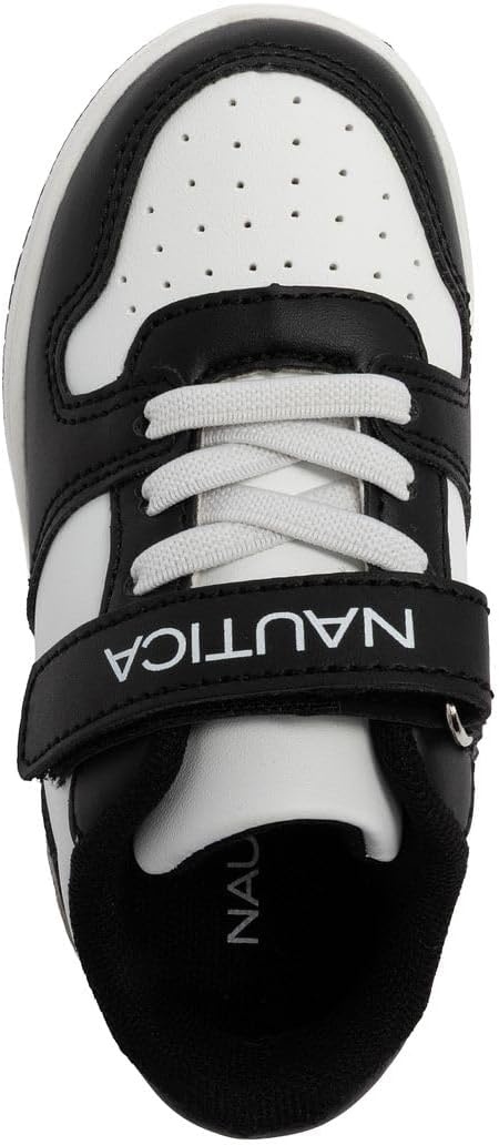 image:imageNautica Kids Adjustable Strap Shoes Comfortable Casual Sneakers for Boys and Girls Toddlers amp Little KidsWhite Black Seli