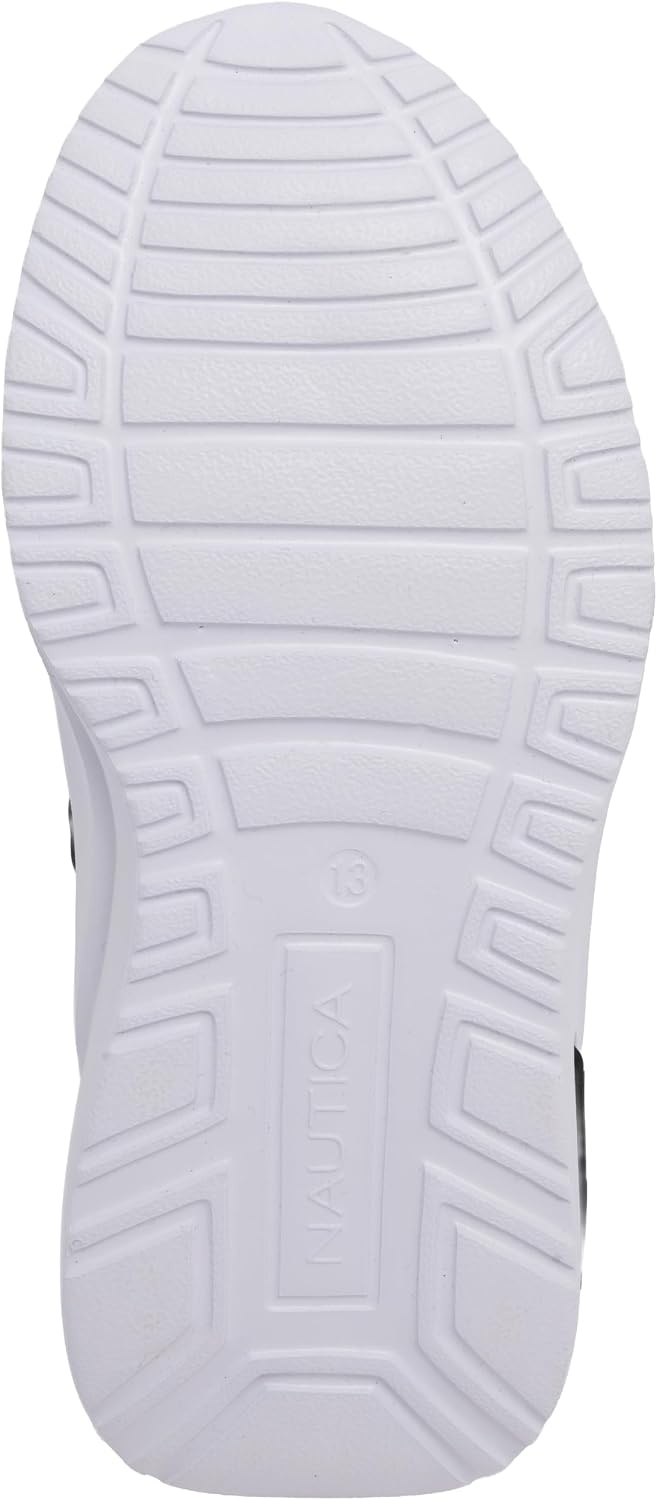 image:imageNautica Kids Athletic SlipOn Sneakers Comfortable Bungee Running Shoes for Boys and Girls Stylish and Supportive Footwear for Active Kids Big KidLittle KidToddlerBlack Red 3y