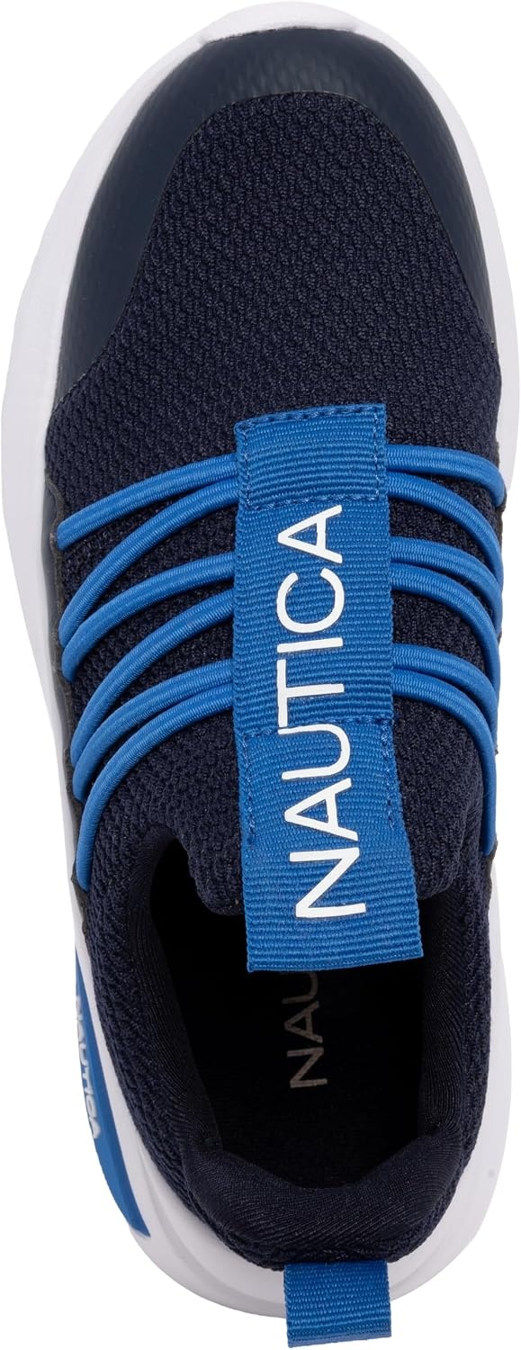 image:imageNautica Kids Athletic SlipOn Sneakers Comfortable Bungee Running Shoes for Boys and Girls Stylish and Supportive Footwear for Active Kids Big KidLittle KidToddlerNavy Cobalt 3y