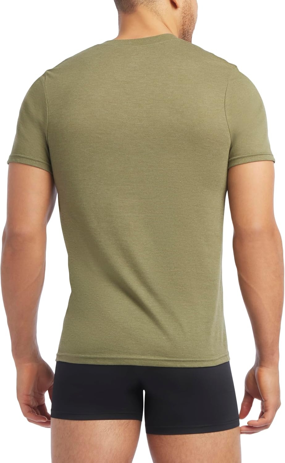 image:imageNautica Mens 3Pack Cotton VNeck TShirtBlackArmy Forest GreenSnow Heather