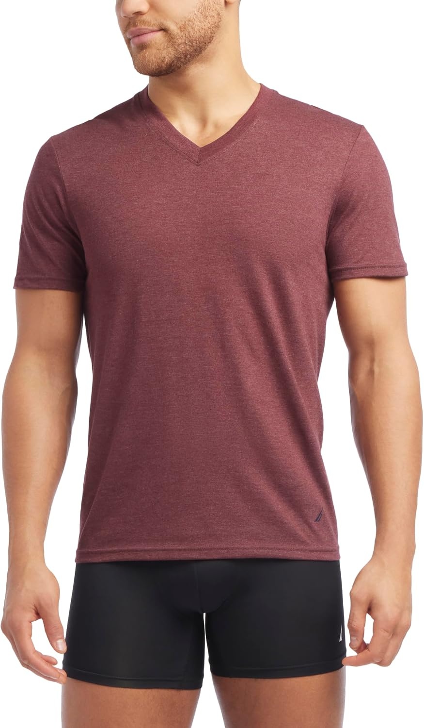 image:imageNautica Mens 3Pack Cotton VNeck TShirtDutchCharcoalCornel Heather