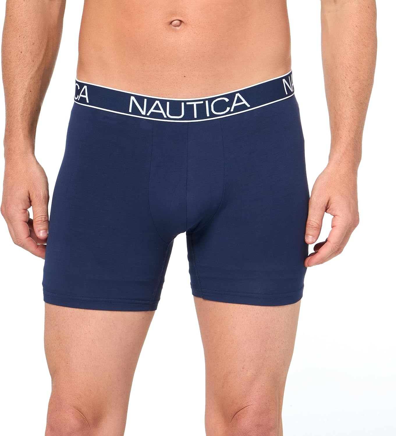 image:imageNautica Mens 3pack Modal Stretch Boxer BriefsPeacoatSurf the WebAero Blue