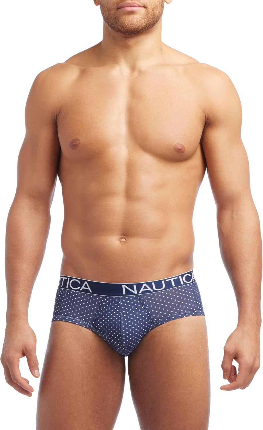 image:imageNautica Mens 4 Pack Classic Cotton Stretch BriefsDelf Biking RedAnchorcoastal SkyPeacoatDot Print
