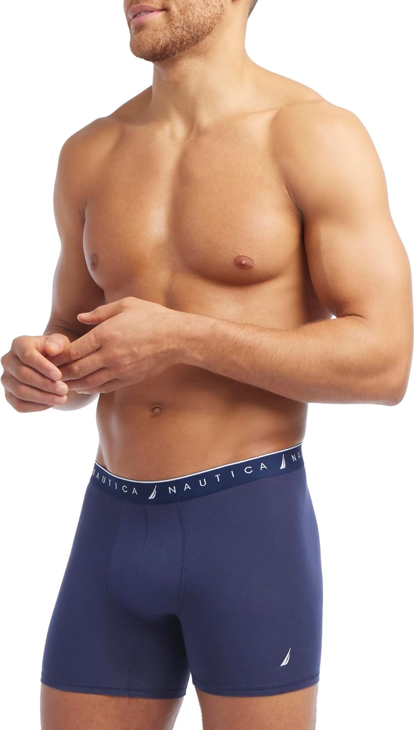 image:imageNautica Mens 4 Pack Limited Edition Cotton Stretch Boxer Briefs2 Peacoat2 Heather Grey Assorted Wb