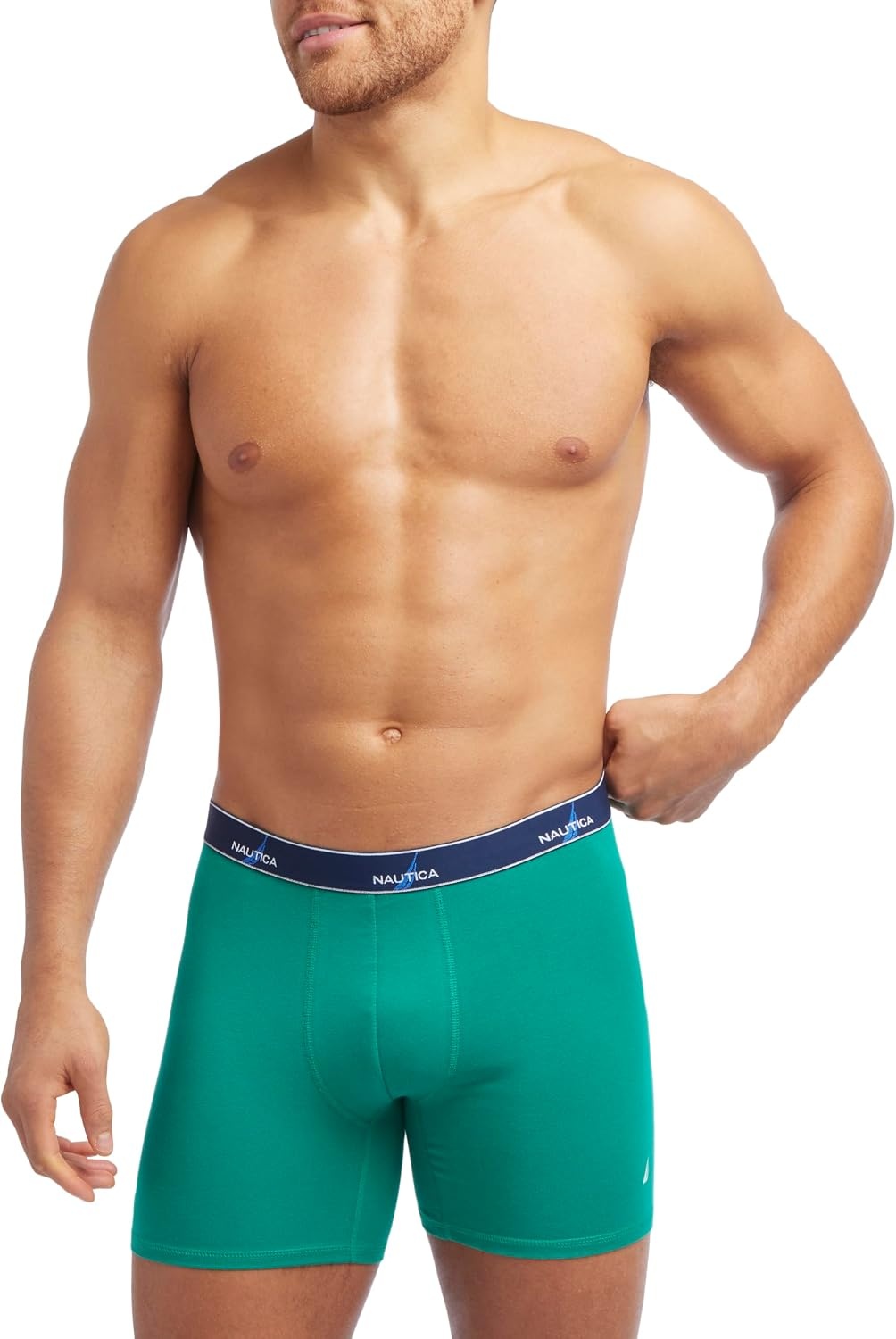 image:imageNautica Mens 4 Pack Limited Edition Cotton Stretch Boxer BriefsAero BluePro BluePepper GreenPeacoatassorted Wb