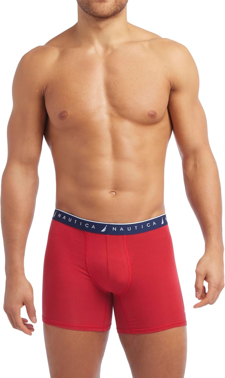 image:imageNautica Mens 4 Pack Limited Edition Cotton Stretch Boxer BriefsNautica RedHeather GreyPro BluePeacoat Assorted Wb