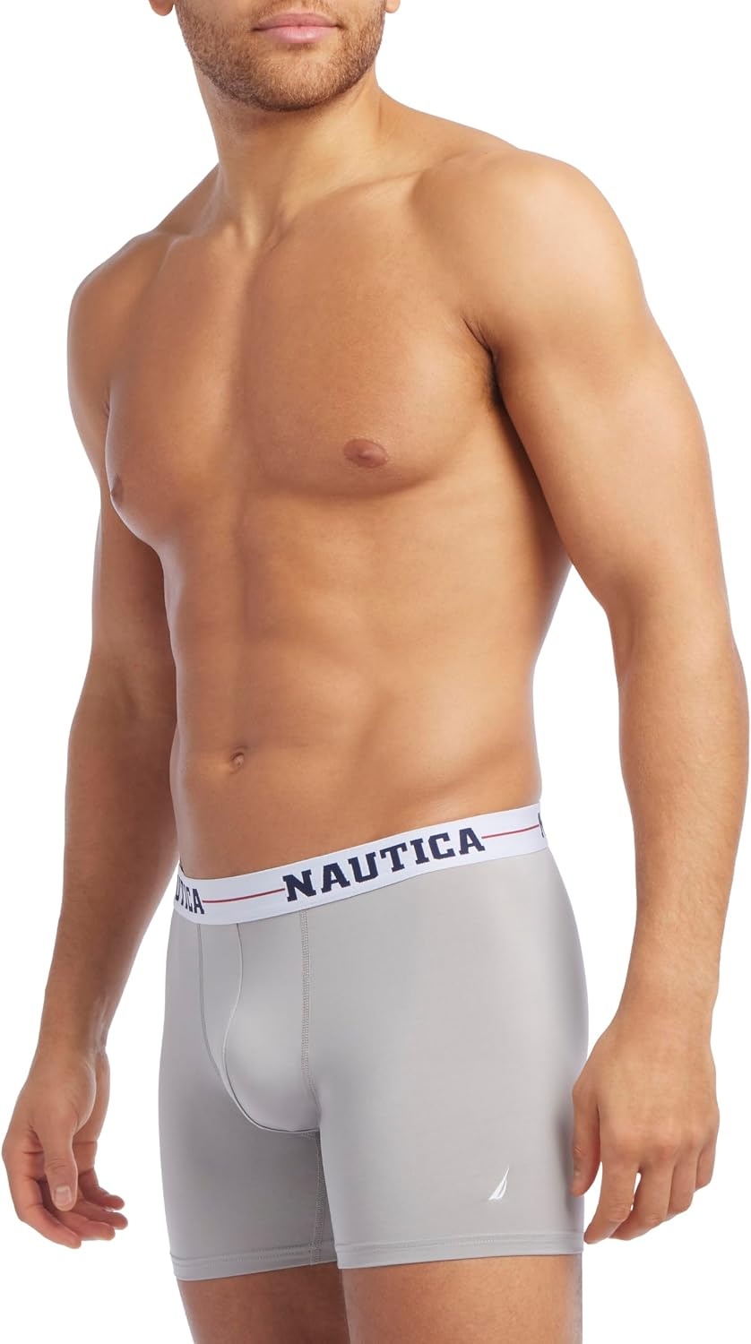 image:imageNautica Mens 4 Pack Limited Edition Micro Stretch Boxer BriefsCharcoal2 PeacoatAlloyassorted Wb