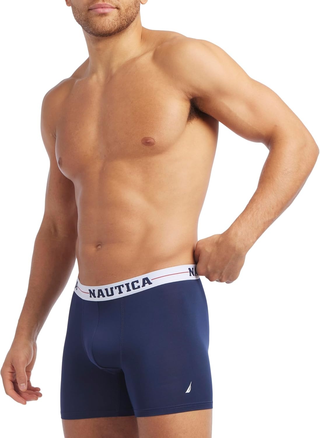 image:imageNautica Mens 4 Pack Limited Edition Micro Stretch Boxer BriefsSurf the WebWhitePeacoatAero Blueassorted Wb