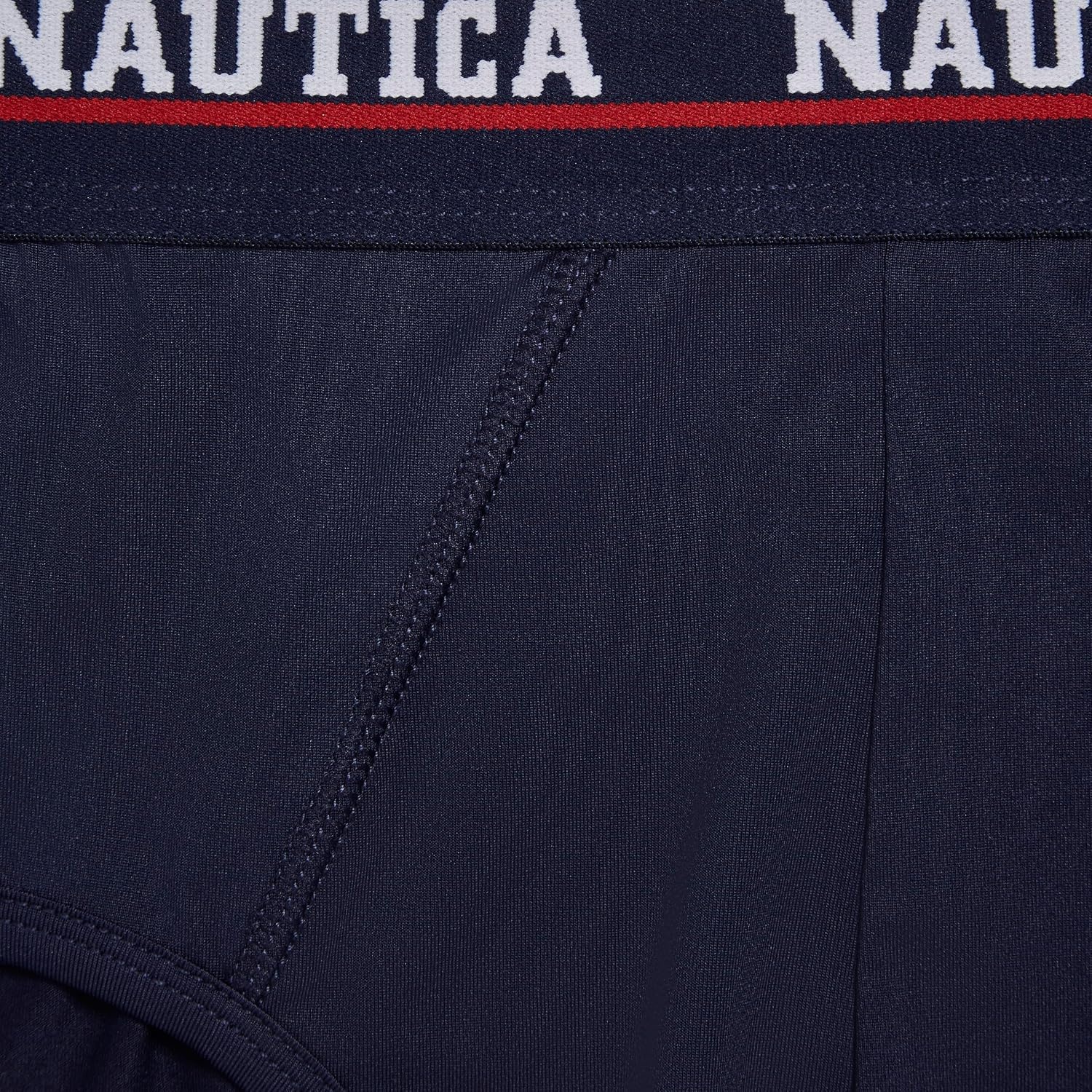 image:imageNautica Mens 4 Pack Limited Edition Micro Stretch Briefs4 Peacoat Assorted Waistband