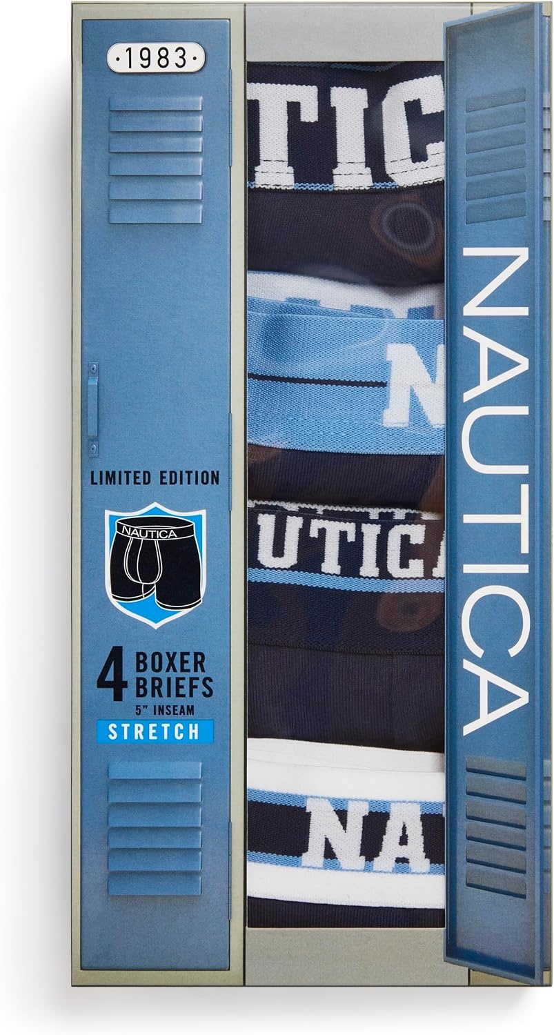 image:imageNautica Mens 4 Pack Limited Edition Stretch Boxer Briefs4 Peacoat Assorted Wb