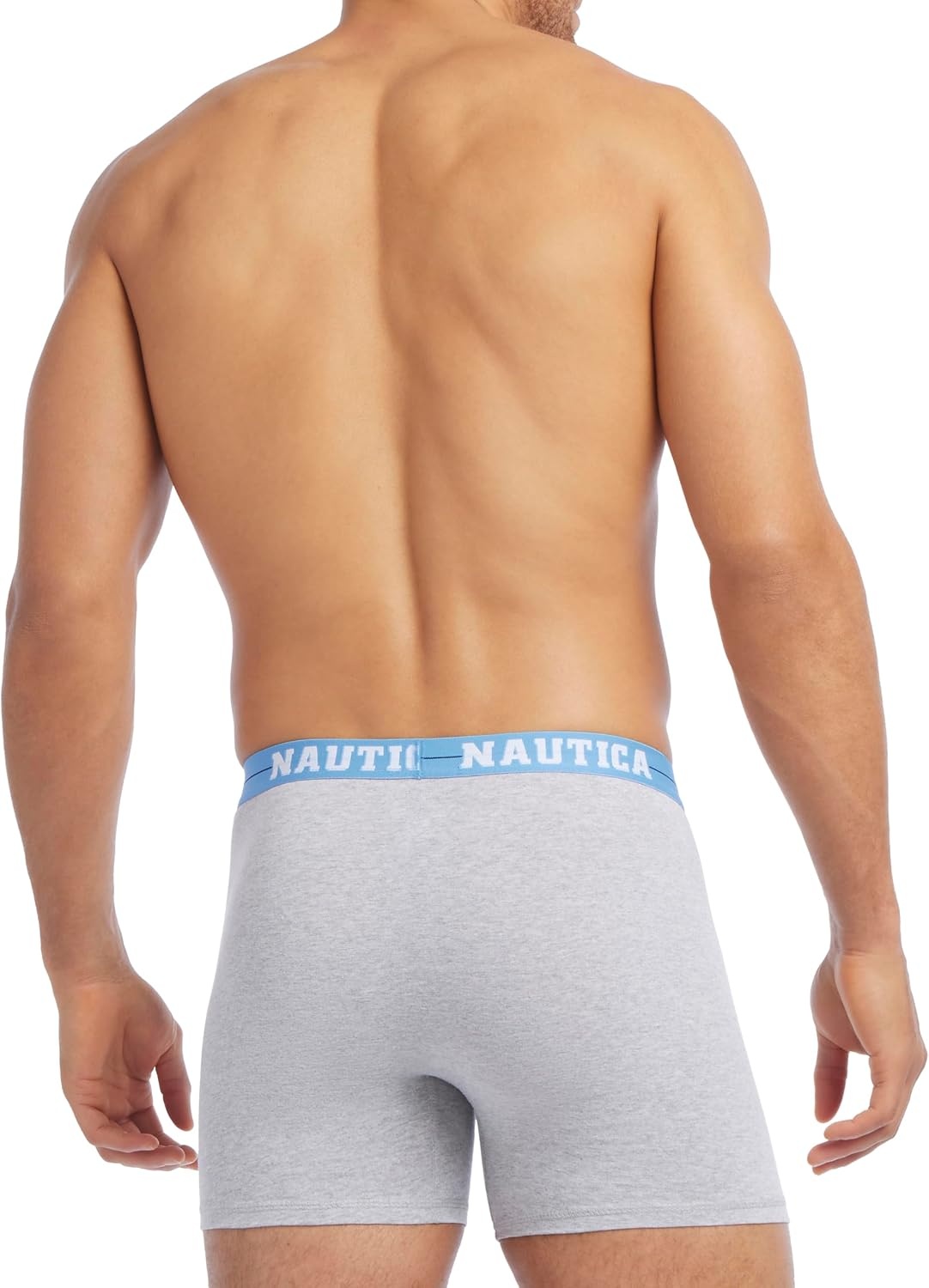 image:imageNautica Mens 4 Pack Limited Edition Stretch Boxer BriefsPeacoat2 Heather GreyPro Blue Assorted Wb