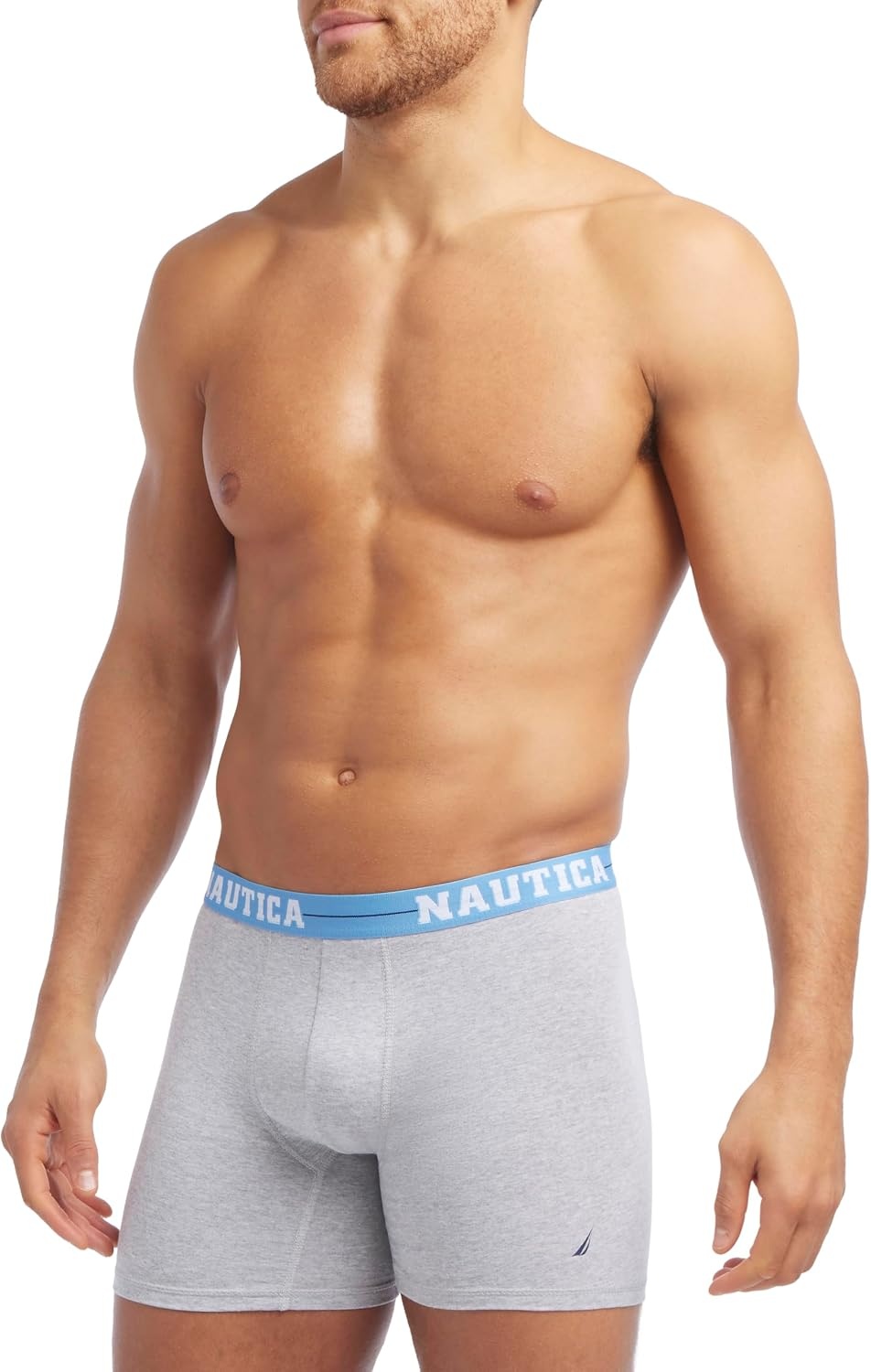 image:imageNautica Mens 4 Pack Limited Edition Stretch Boxer BriefsPeacoat2 Heather GreyPro Blue Assorted Wb