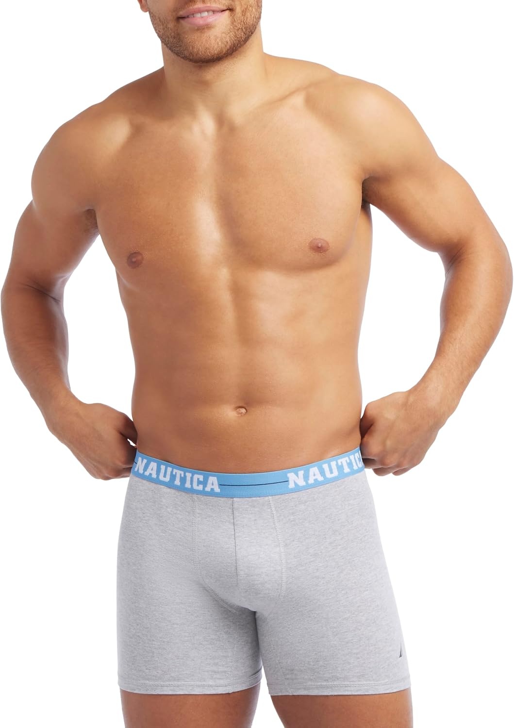 image:imageNautica Mens 4 Pack Limited Edition Stretch Boxer BriefsPeacoat2 Heather GreyPro Blue Assorted Wb