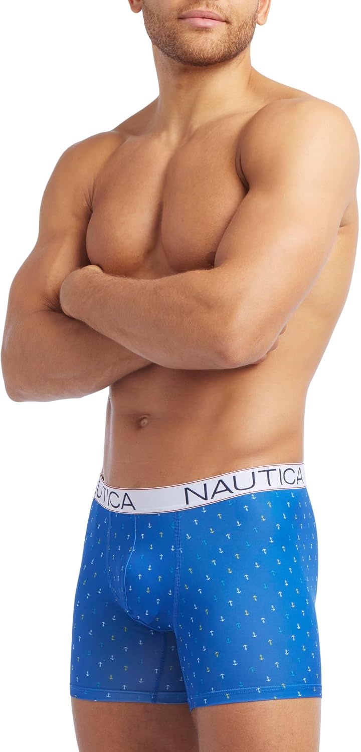 image:imageNautica Mens 4 Pack Micro Boxer BriefsBlackSharkfin GreyHawaii OceanMicro Anchor Sea Cobalt