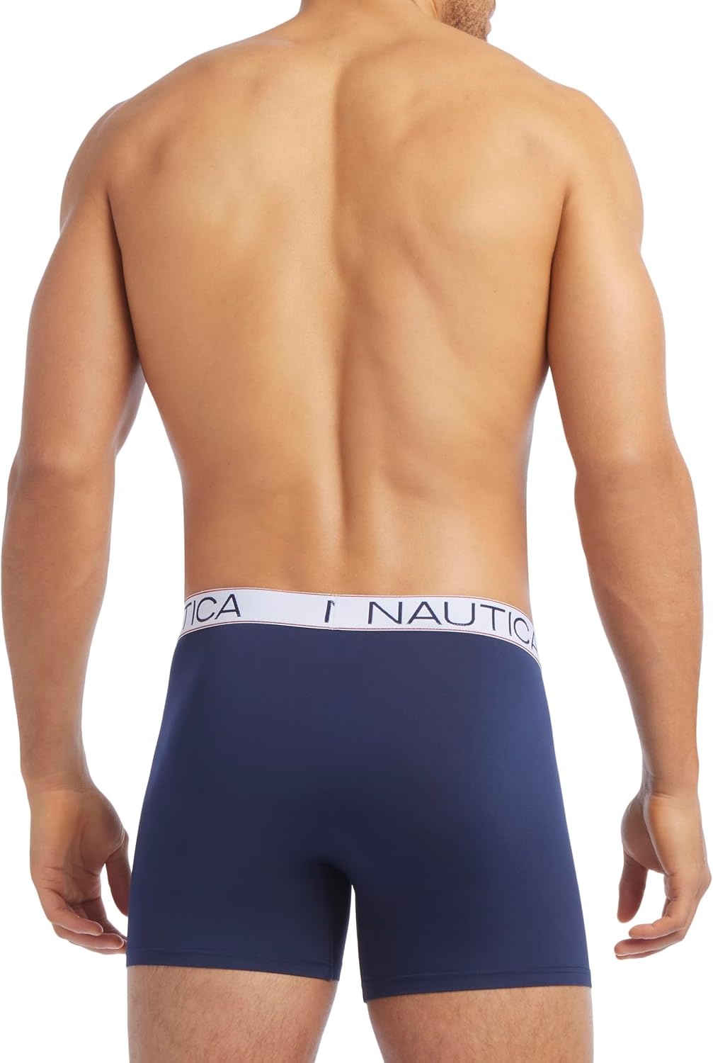 image:imageNautica Mens 4 Pack Micro Boxer BriefsPeacoatAero BlueSpinner BlueSail Nautica Red