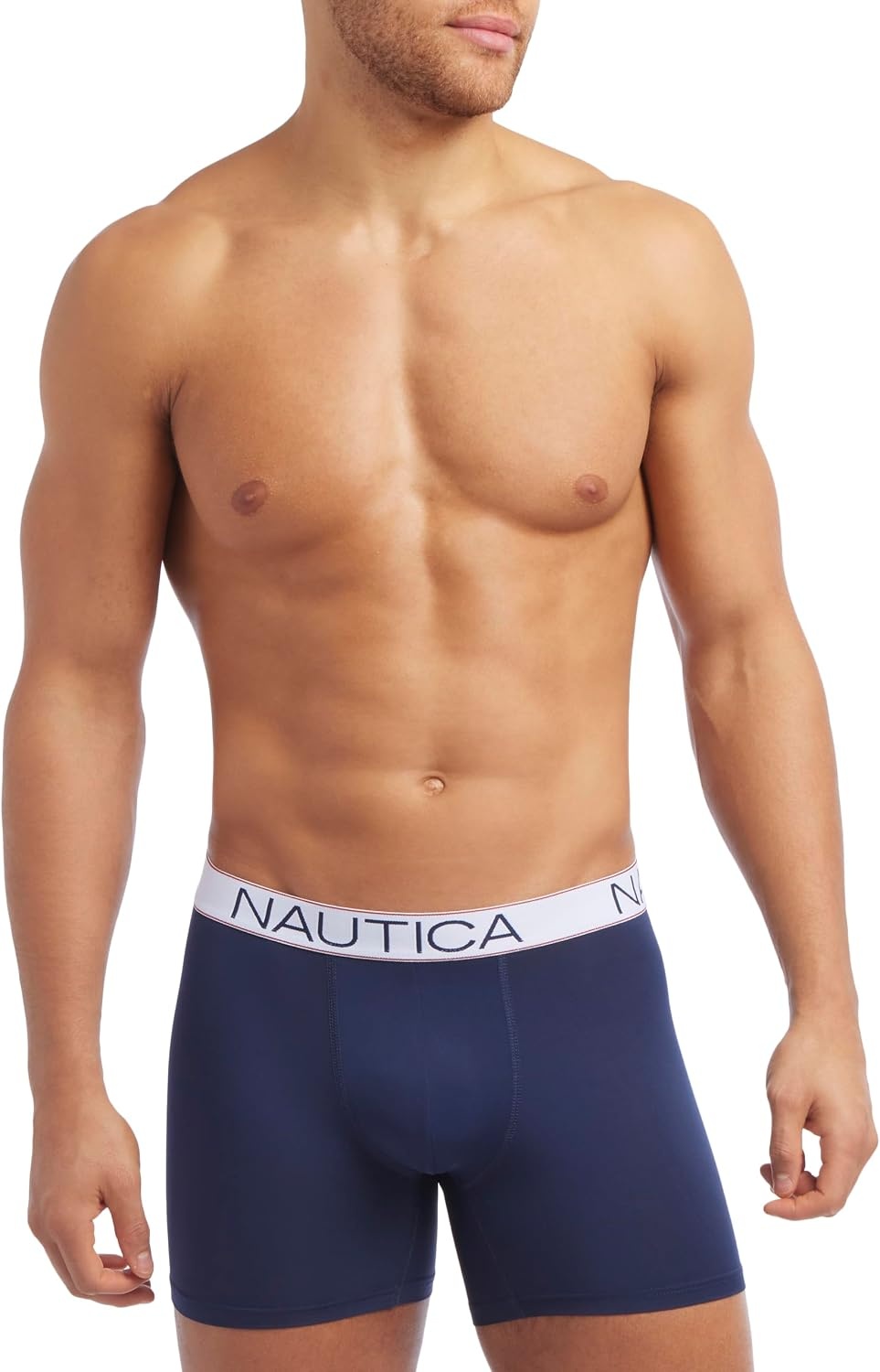 image:imageNautica Mens 4 Pack Micro Boxer BriefsPeacoatAero BlueSpinner BlueSail Nautica Red